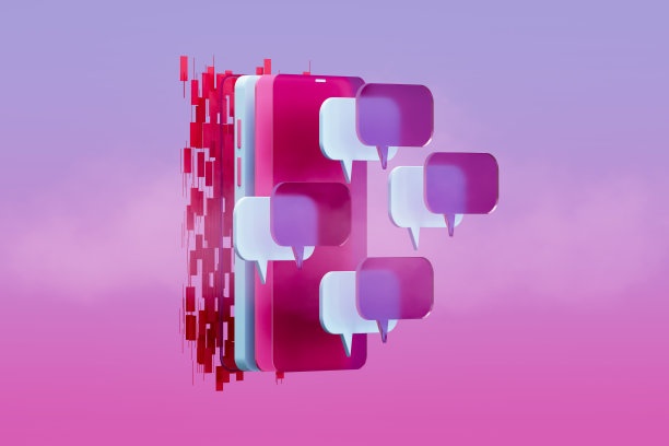 带有语音泡泡的智能手机，社交媒体概念图片下载