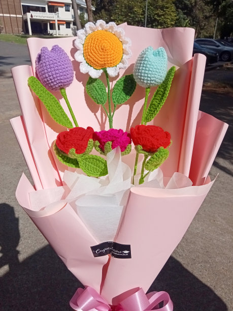 鲜花花束、现金花束、钩针花，用于插图、背景图片，金融祝贺图片下载