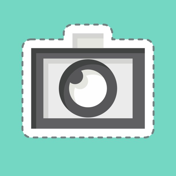 贴纸线切割照片编辑器。与创意概念符号相关。简单的设计可编辑。简单的说明图片下载