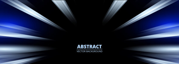 快速运动速度灯抽象背景与运动效果蓝白线。宽阔的未来主义旗帜。图片下载