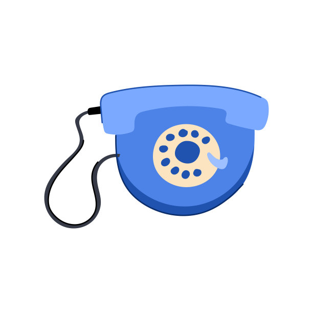 热线电话复古卡通矢量插图图片下载