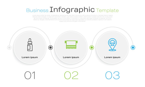 设置精油瓶，毛巾挂架和按摩线。业务信息图表模板。向量图片下载