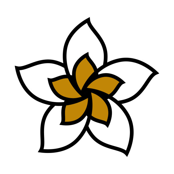 简单的极简几何星形凤仙花花符号设计矢量图片下载