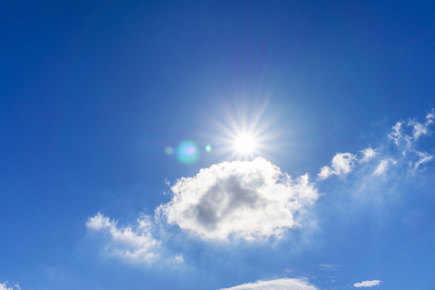阳光和清新蓝天白云背景素材图片下载