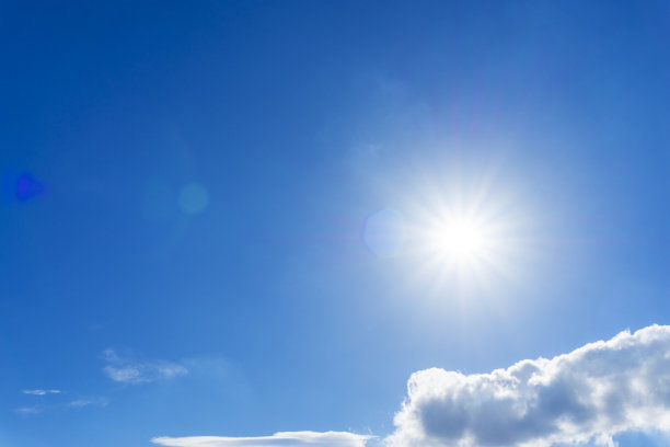 阳光和清新蓝天白云背景素材图片下载