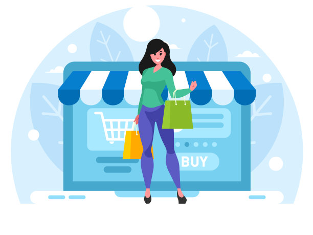 网上购物矢量图片下载