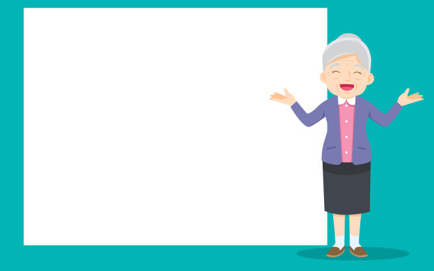 老人和空白横幅呈现你的文字图片下载