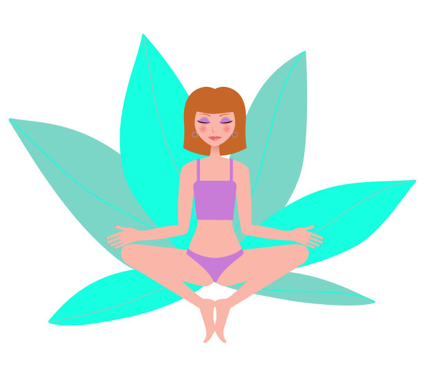 一个美丽的女孩闭着眼睛坐在莲花的位置。图片下载