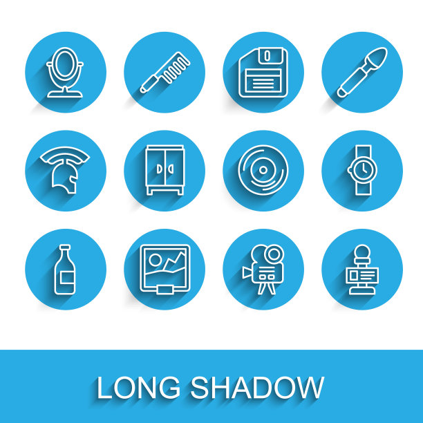 集线瓶酒，图片，圆化妆镜，复古电影相机，麦克风，衣柜，手表和乙烯基磁盘图标。向量图片下载