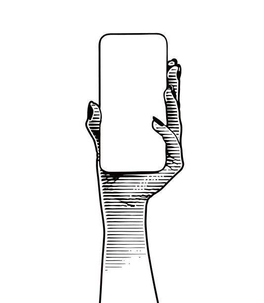 黑屏手持电话图片下载