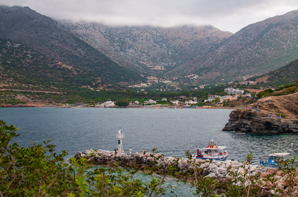 克里特岛巴厘岛度假村的照片。巴厘村码头。图片下载