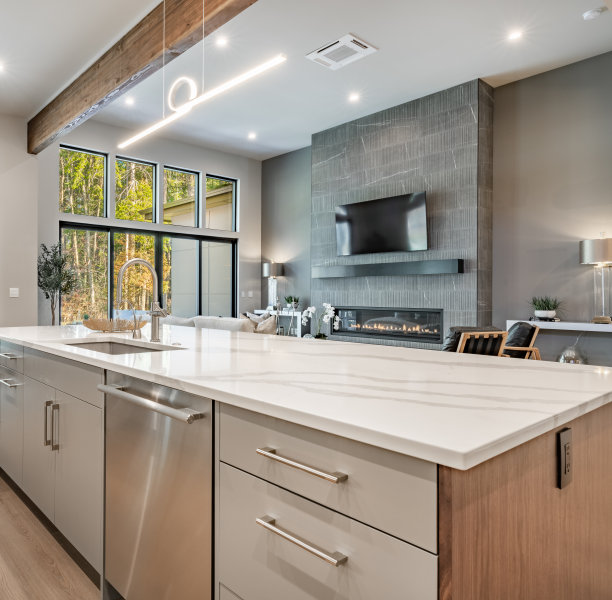 豪宅展示住宅内部房间和外部建筑照片图片下载