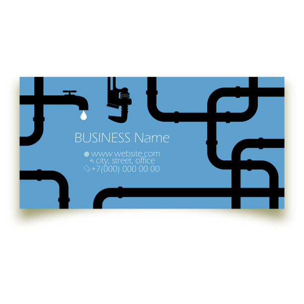 水龙头和水管名片水暖概念图片下载
