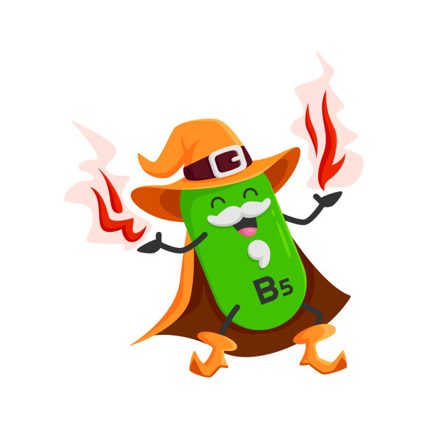 卡通维他命B5图像，载体泛酸图片下载