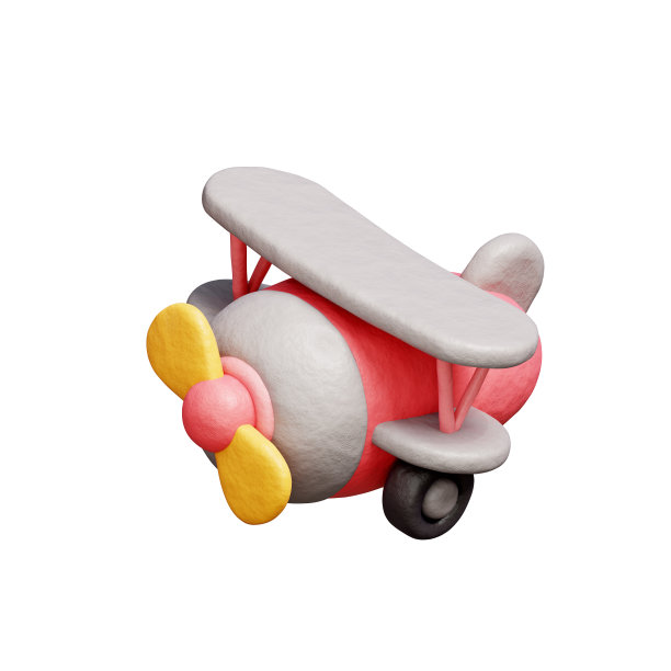 3D粉色飞机，运输元素，3D渲染。图片下载