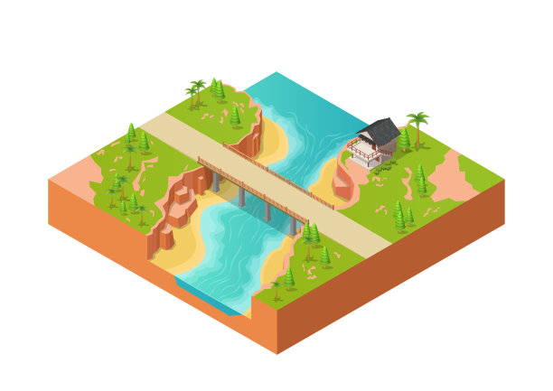 等距美丽的自然河流图片下载