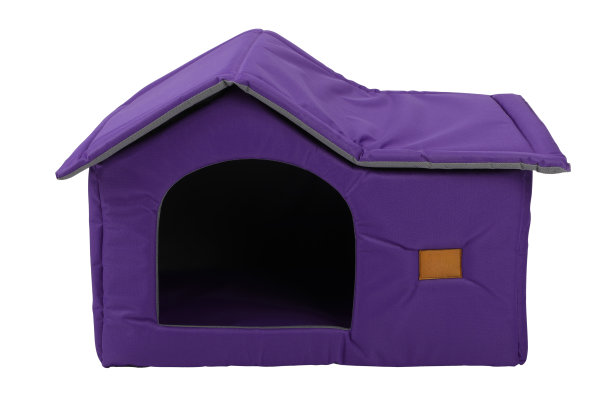 宠物犬舍，织物巢屋为小型狗和猫，孤立的白色背景。剪切路径。图片下载