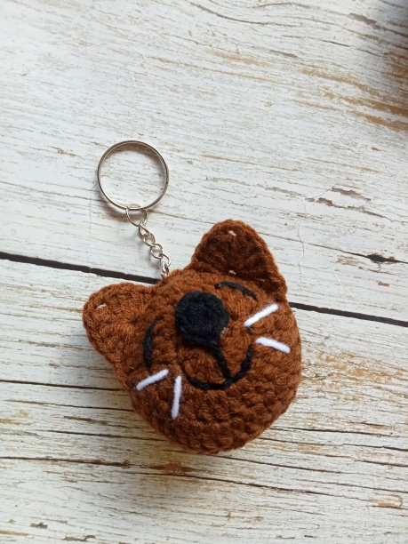 钩针脸猫，钥匙扣手工diy工艺钩针为说明，背景图像纹理图片下载