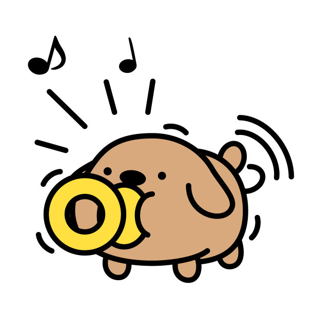 一只可爱的狗正在摇尾巴，吮吸着奶嘴图片下载