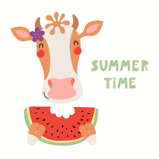 夏天可爱的奶牛图片下载