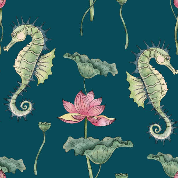 双海马图案图片下载