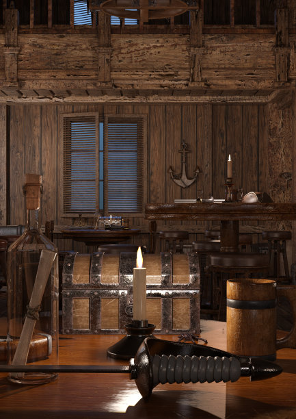 3D渲染海盗休息室图片下载