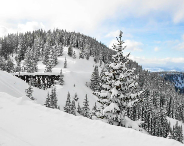 冬季公园是科罗拉多州冬季运动的高峰期。这张照片拍摄于一辆雪地车在山上骑行时图片下载