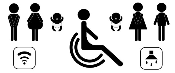 WC符号，标志，图标，管道，象形文字图片下载