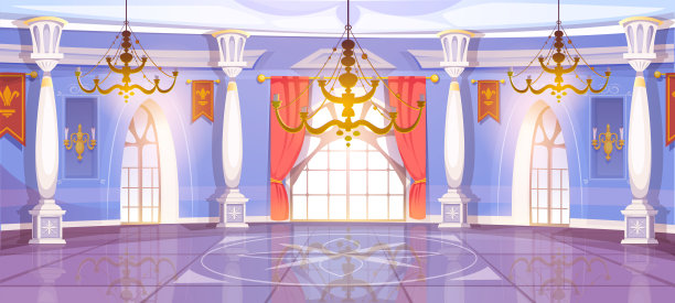 宴会厅室内矢量图图片下载