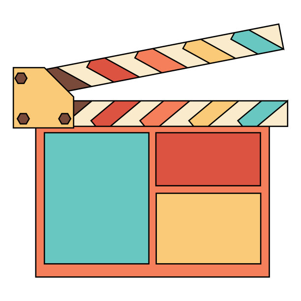 拍板复古胶片，孤立在白色背景上图片下载