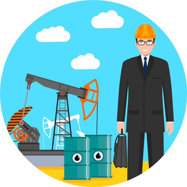 油泵和燃料桶工程师。矢量图图片下载