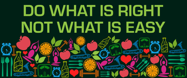 做什么是对的，不做什么是容易的健康标志绿色彩色纹理底图片下载