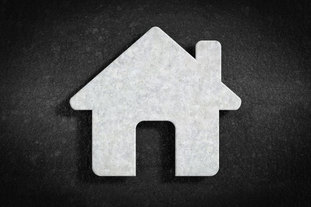 垃圾白色石头房子图标。3d渲染图片下载