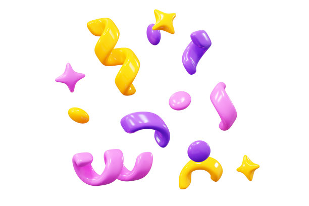 3d渲染生日惊喜或获胜者祝贺彩纸彩带图片下载