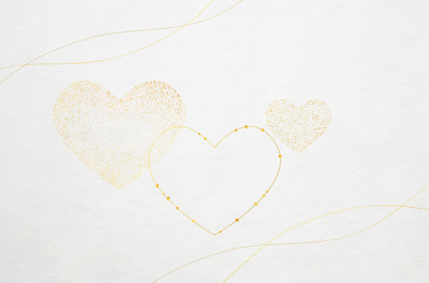 和石纸的纹理带有金色的心图片下载