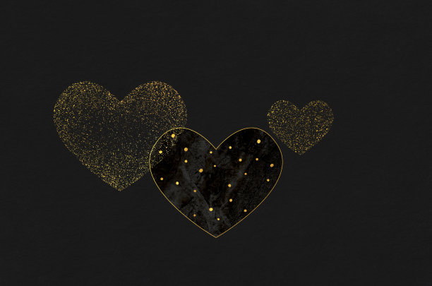 和石纸的纹理带有金色的心图片下载