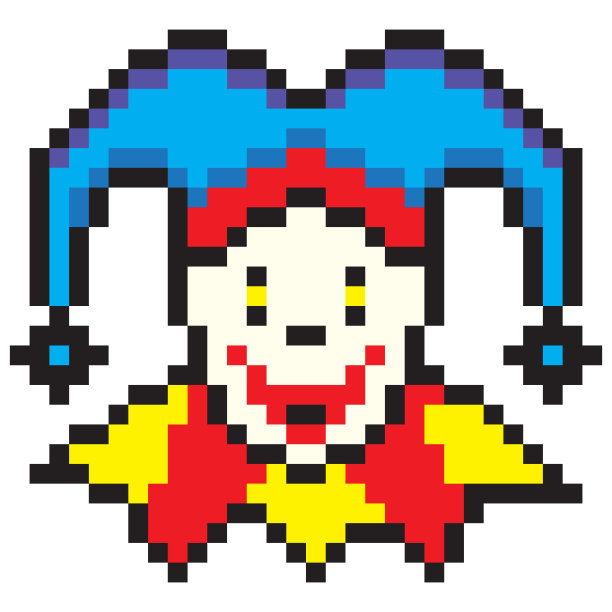 傻瓜小丑像素艺术风格图片下载