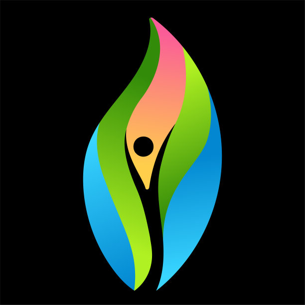 简单的极简主义人类与叶子瑜伽健康或草药水疗插画设计图片下载