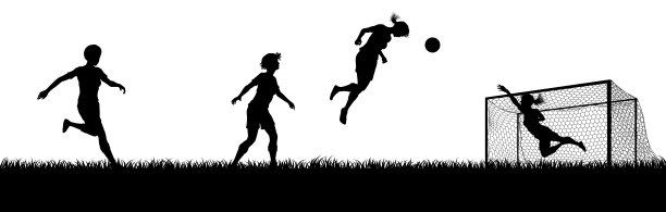女子足球运动员场景剪影图片下载