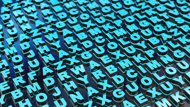 蓝色照明随机字母图片下载