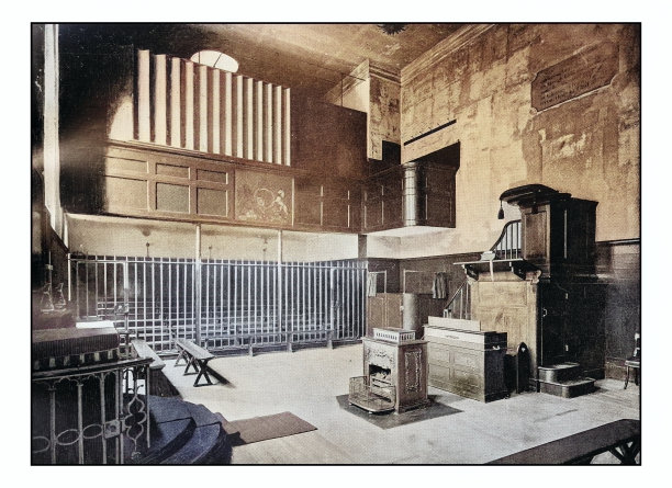 古董伦敦的照片:纽盖特监狱，教堂图片下载