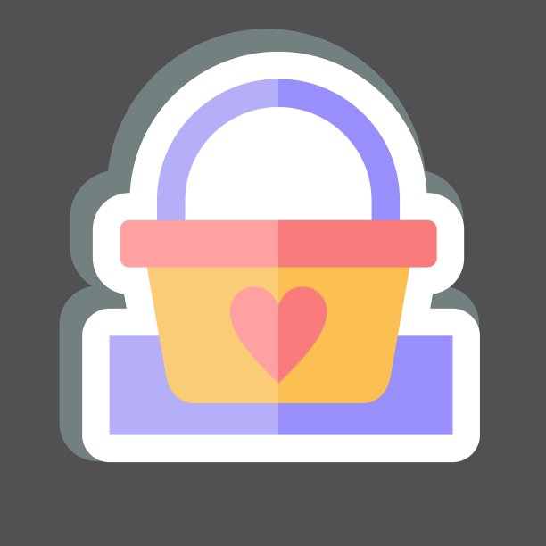 贴纸野餐篮。与野餐有关的符号。简单的设计可编辑。简单的说明图片下载