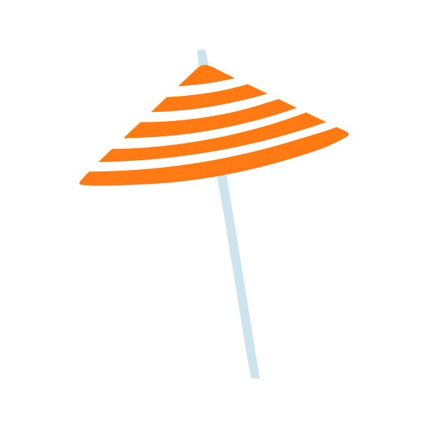 沙滩伞手绘插画图片下载