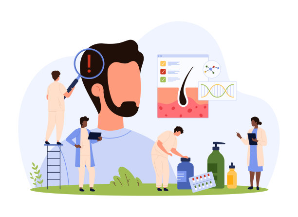 研究脱发的原因，恢复和治疗，小人物的药物治疗图片下载