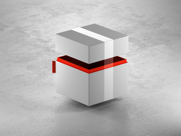 白色空白硬纸板方形盒子模拟模板的品牌介绍，3d渲染图片下载