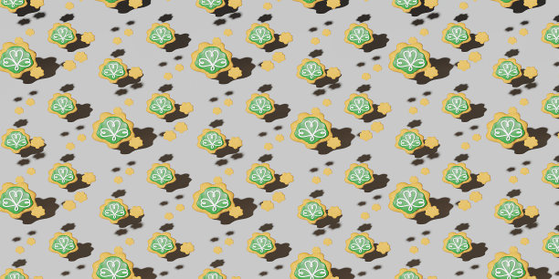 圣帕特里克节图案。3d渲染背景插图。图片下载
