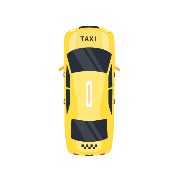 城市出租车的俯视图孤立在白色背景上。图片下载