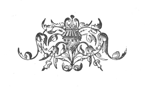 花卉设计，一个古老的古董雕刻插图图片下载