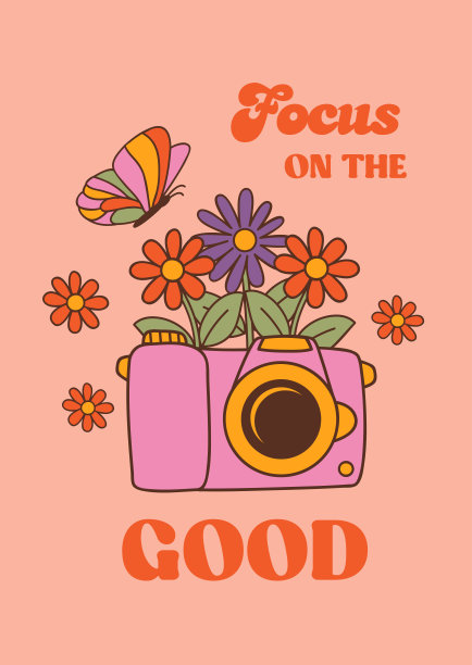 带有复古相机的复古海报图片下载