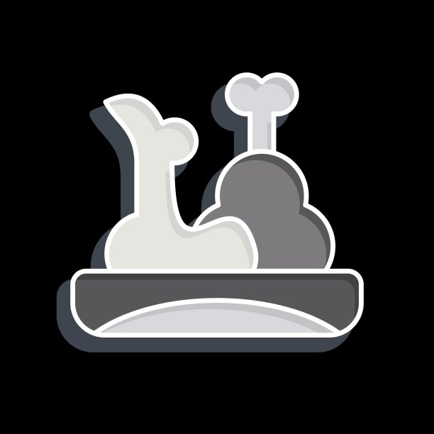 图标鸡腿。与野餐有关的符号。光滑的风格。简单的设计可编辑。简单的说明图片下载